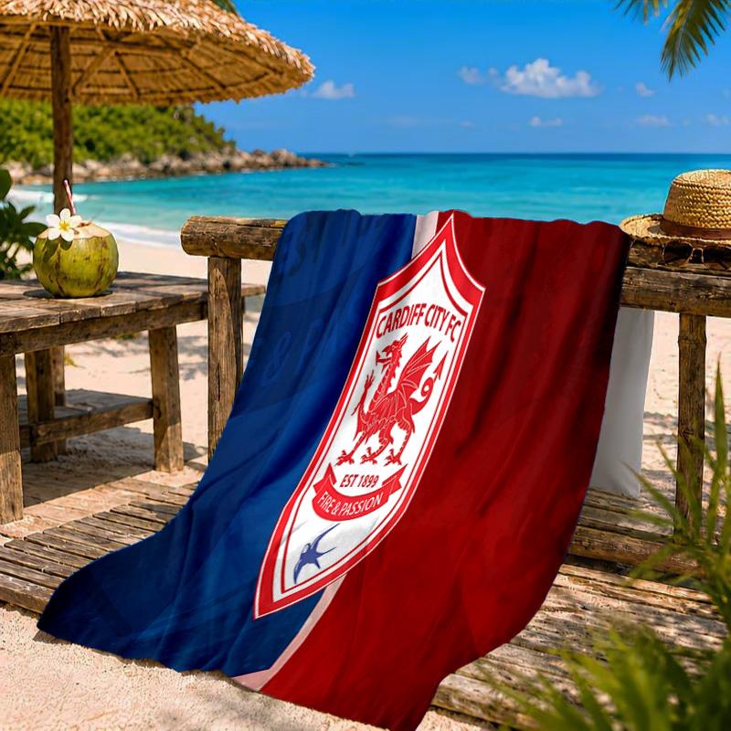 Football Club Cardiff Beach Towel Microfiber Beach Towel, Lightweight and Quick-Dry, for Summer Travel, Swimming Pool Fan Birthday Gift