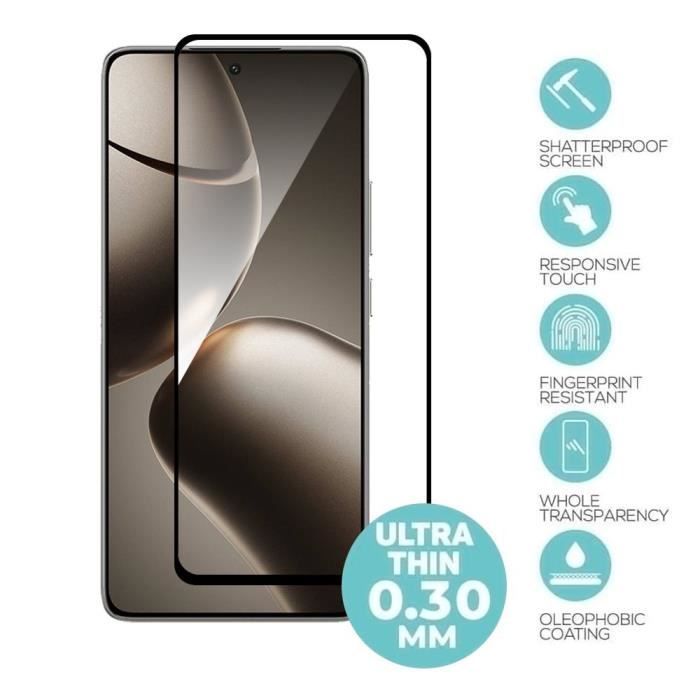 Protection d'écran - Xiaomi - 14T Pro - Pack de 3 - Verre trempé - Antichoc - Noir
