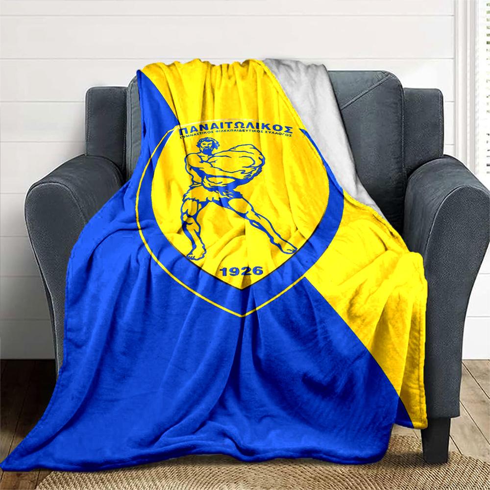 Panetolikos Print Flannel Blanket High Quality Warm Comfortable Cover for All Seasons Perfect for Gifts Home Decor