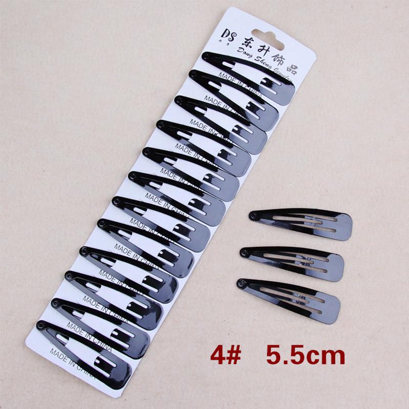 Hairpins 12PC/Pack Hair Clip Solid Simple Bride Women BB Clip Barrette Black Alloy Hairpin Unique