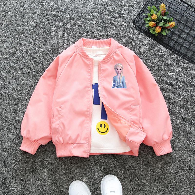 Легкая куртка для девочек Весна и Осень Новая для мальчиков Новая детская одежда Куртка-бомбер Принцесса для девочек Модная Трендовая