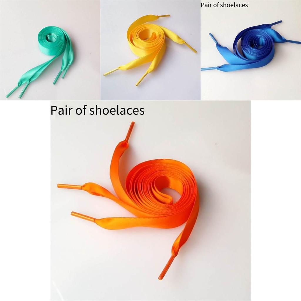 Colorful Polyester Ribbon Shoe Lace For Sneakers Satin Candy Color Flat Lace