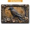 1pc Vintage Crow Aluminum Wall Sign - Rustic Metal Decor for Bars, Garages, and Living Rooms
