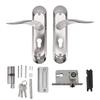 Door Interior Lever Passage Handle with Lock Easy Install Stainless Steel Door Handle for Bedroom