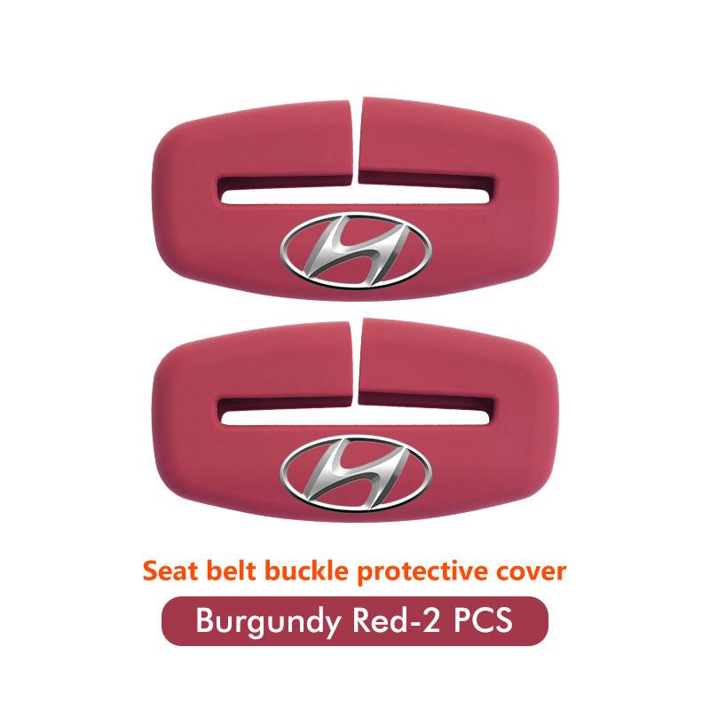 For Hyundai Car Seatbelt Buckle Cover Silicone Anti-scratch Protector Sonata Azera Coupe SantaFe Genesis Accent Creta gdu8