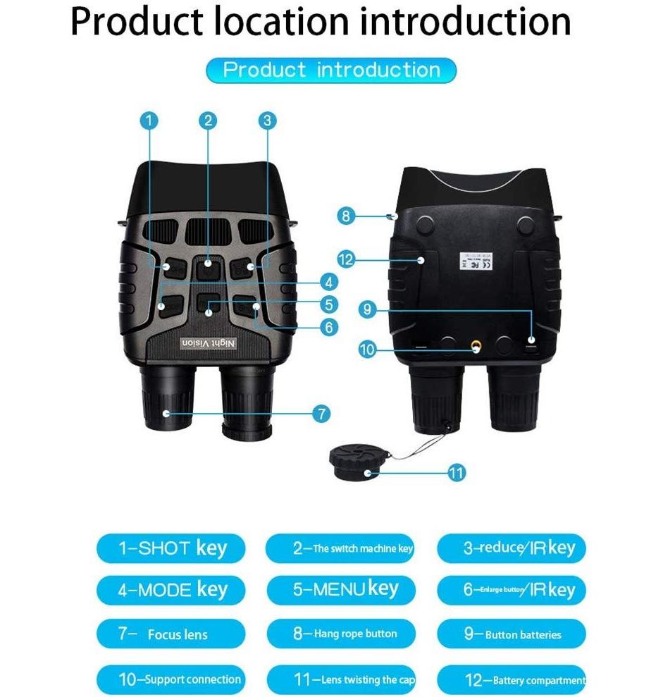 Телескоп ночного видения, цифровой бинокль, инфракрасные очки для ночного рынка, нетепловизор, большой экран, инфракрасный охотничий бинокль ночного видения