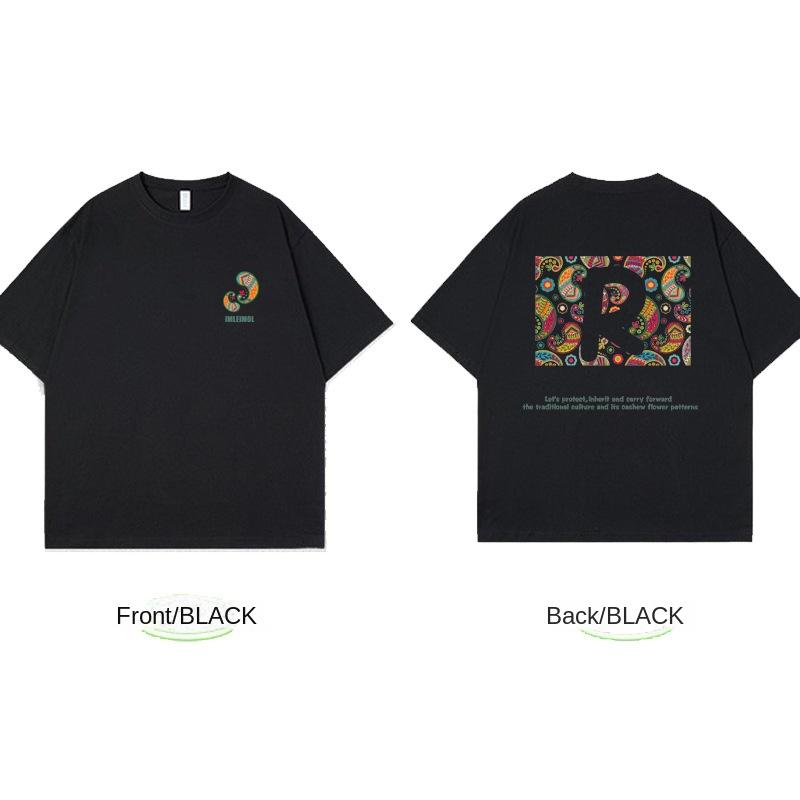 Летняя свободная повседневная футболка с короткими рукавами, мужская дизайнерская ниша с принтом букв и небольшим вырезом