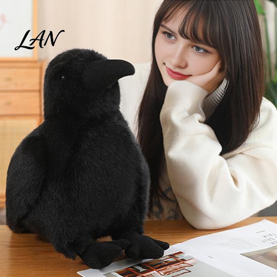 Cuddly Animal Toy for Kids Realistic Plush Crow Toy, Soft Stuffed Bird Cute Halloween Simulation Figurine Black Raven Doll Kids, Holiday Party