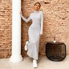 Sweater Dress for Women Casual Long Sleeve High Neck Ribbed Knit A-Line Dress Fall Winter Pullover Tunic Maxi Dress