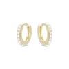 Boucles d'oreilles - LUXENTER - Leofcar - Argent 925 - Plaqué or jaune 18 carats - Perle blanche