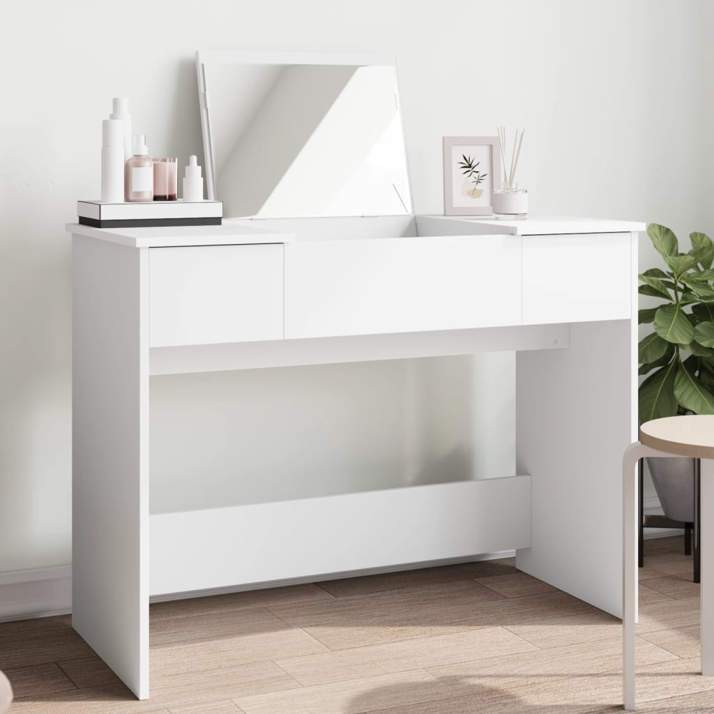 Makeup Table with Mirror White 100 x 45 x 76 cm