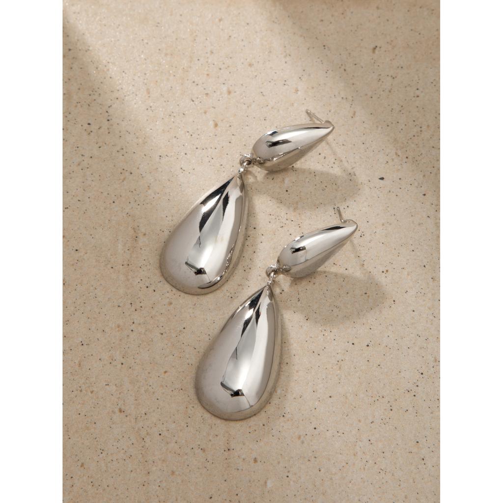 Серьги из латуни с высокой цветостойкостью, французское ретро из настоящего золота 18 карат, простые, легкие, роскошные, универсальные, женские серьги с бахромой в форме капли воды