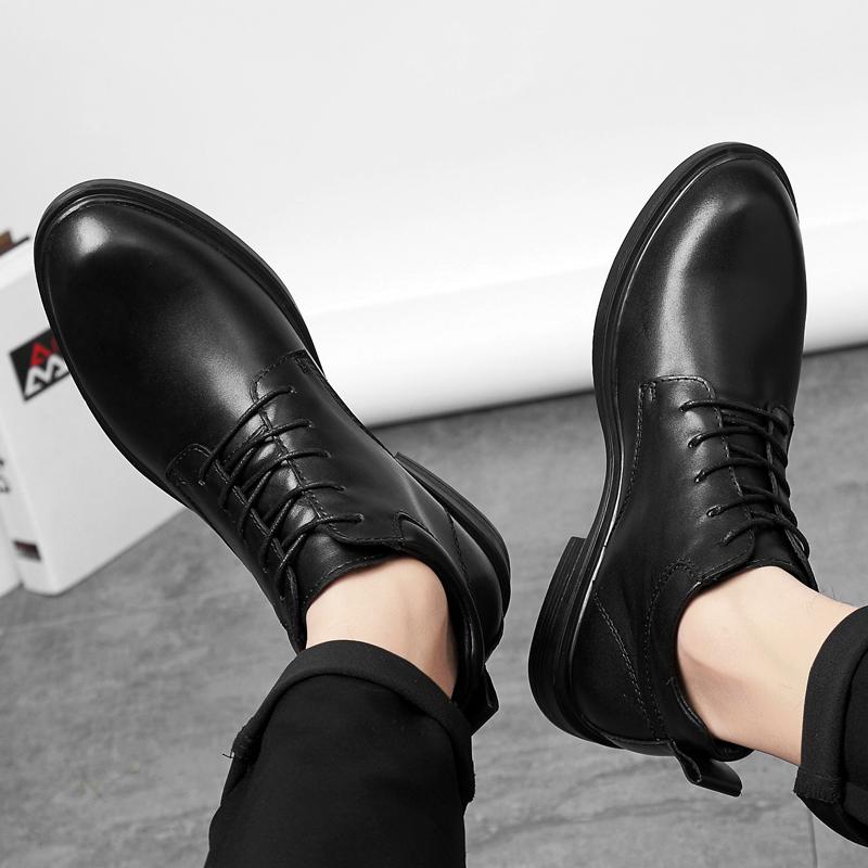 High Quality Genuine Leather Business Shoes High-top Men's Ankle Boots Luxury Brand Retro Winter Plush Snow Boots Man Warm Shoes