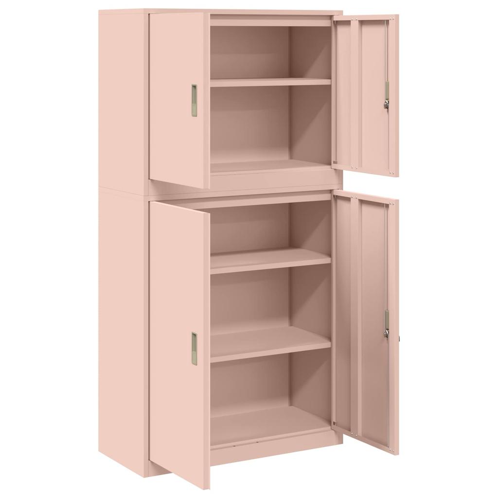 Storage Cabinet 2 pcs Pink 90 x 40 x 175 cm Steel