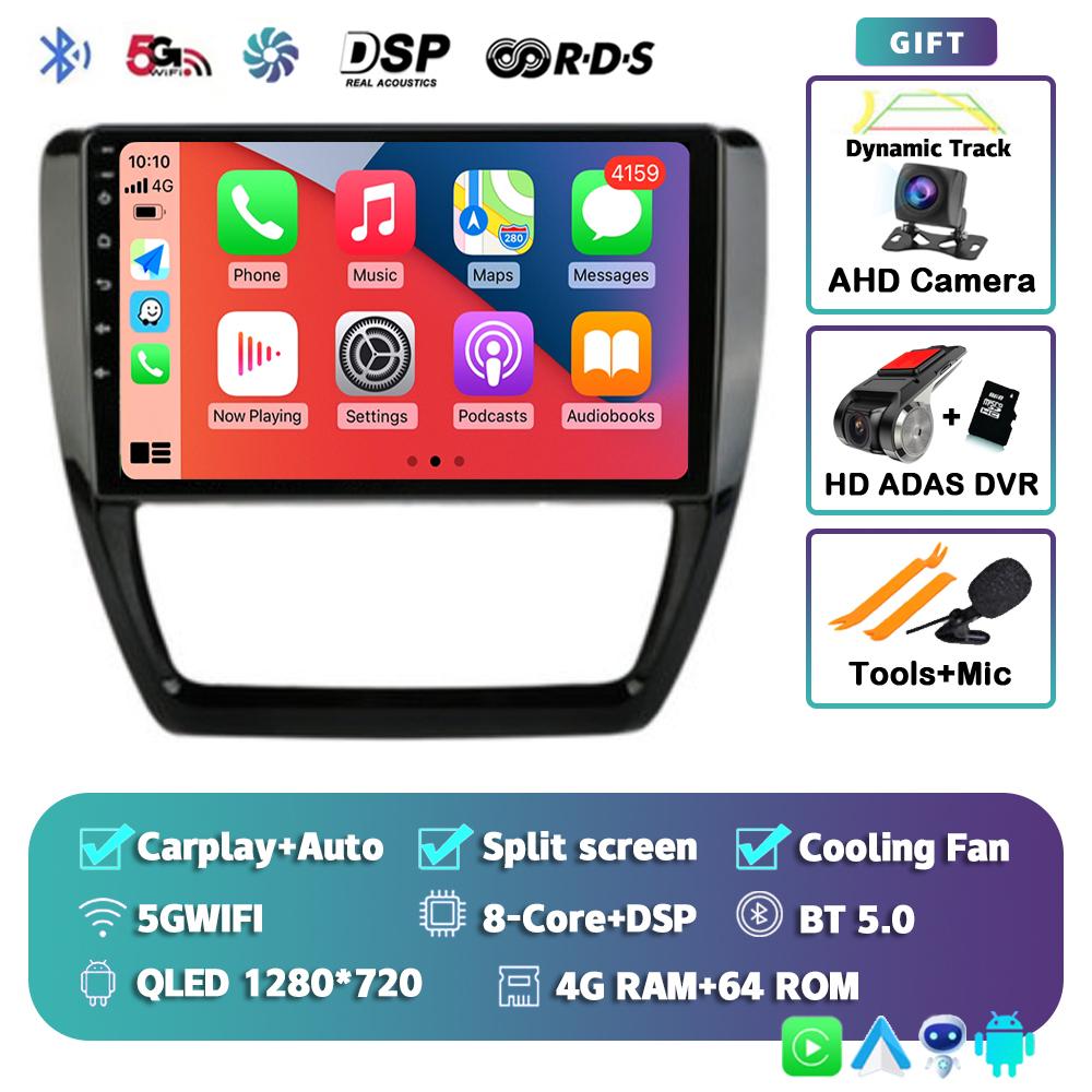 Android 14 Carplay Автомагнитола для Volkswagen VW Sagitar Jetta 6 Bora 2011-2018 2Din Мультимедийный Плеер Стерео DVD Головное Устройство