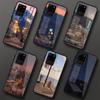 Милый и уютный пейзажный чехол для телефона для Samung A32 A51 A52 NOTE 10 20 S10 S20 S21 S22 Pro Ultra Черный ПК Стекло Чехол для телефона