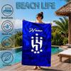 Custom Name Blue Hilal Crest Design Beach Towel Microfiber Beach Towel, Lightweight and Quick-Dry, for Summer Travel, Swimming Pool Gift
