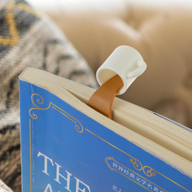 Закладка «Пролитый кофе» Креативная закладка в виде кофейной чашки Кожа ПУ Закладка «Пролитый кофе»