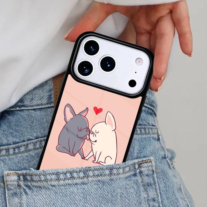 Мультяшный французский бульдог мягкий чехол для телефона для iPhone 16e 15 14 13 12 17 Pro Max Plus Air 17pro Чехол Coque
