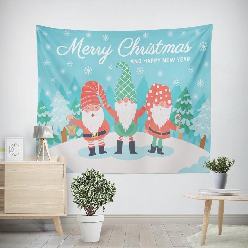 Рождество Новый год Санта-Клаус Подарок Узор Гобелен Гостиная Диван Автомобиль Интерьер Украшения Гобелен