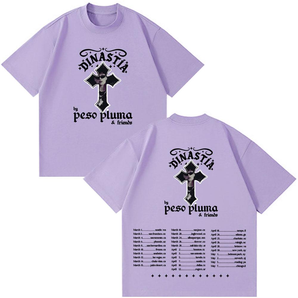 Peso Pluma Dinastia TOUR 2026 Print Tshirt Men Women Fashion Casual Tshirt Shortsleeved Cotton Hiphop Tshirts Streetwear