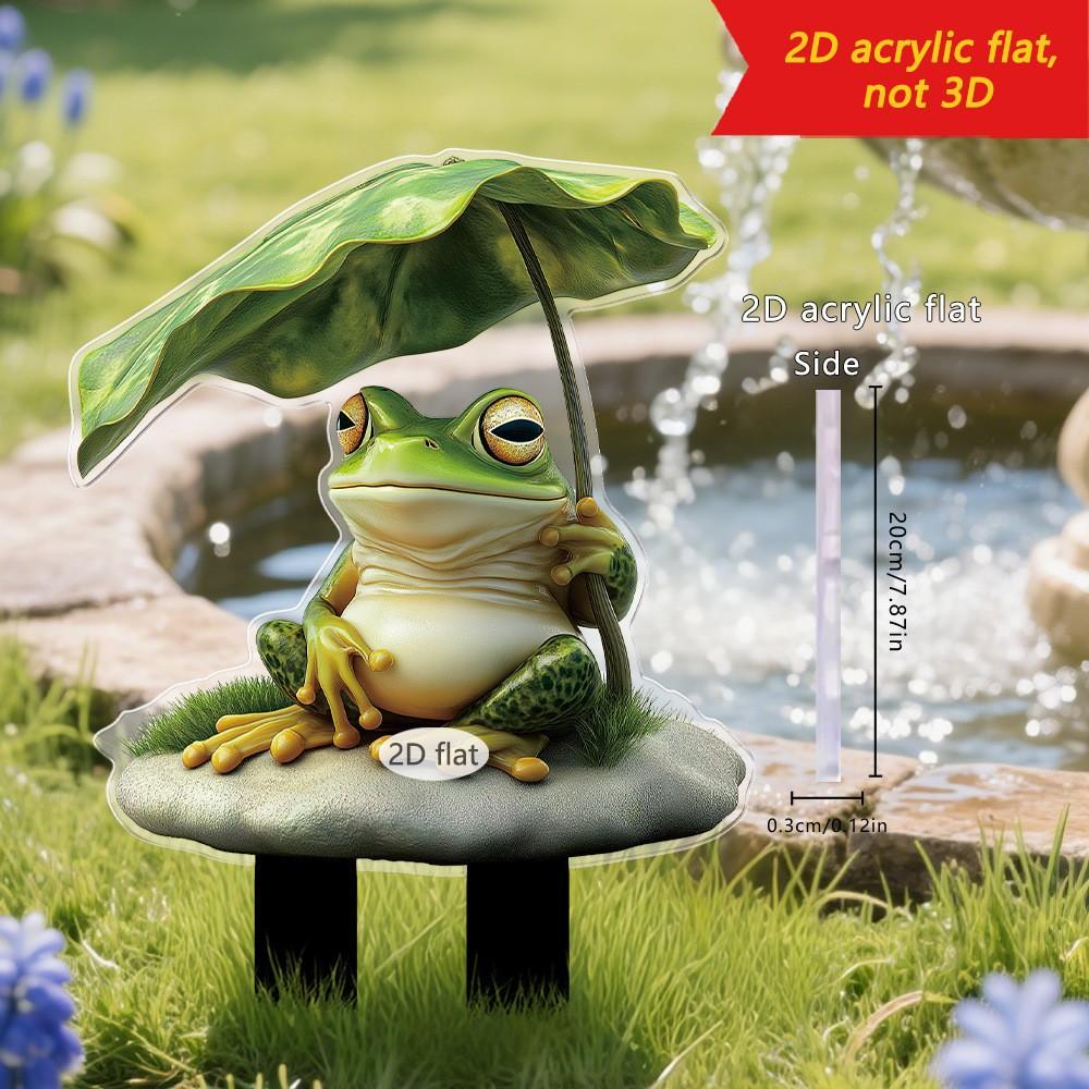 Новая лягушка утка черепаха животное 2D плоский акрил двор сад украшение для дома напольный штекер