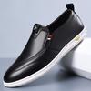 2024 Весна и осень Новые мужские повседневные кожаные туфли Мужские мягкие кожаные кроссовки для ног Летние маленькие белые туфли 3086