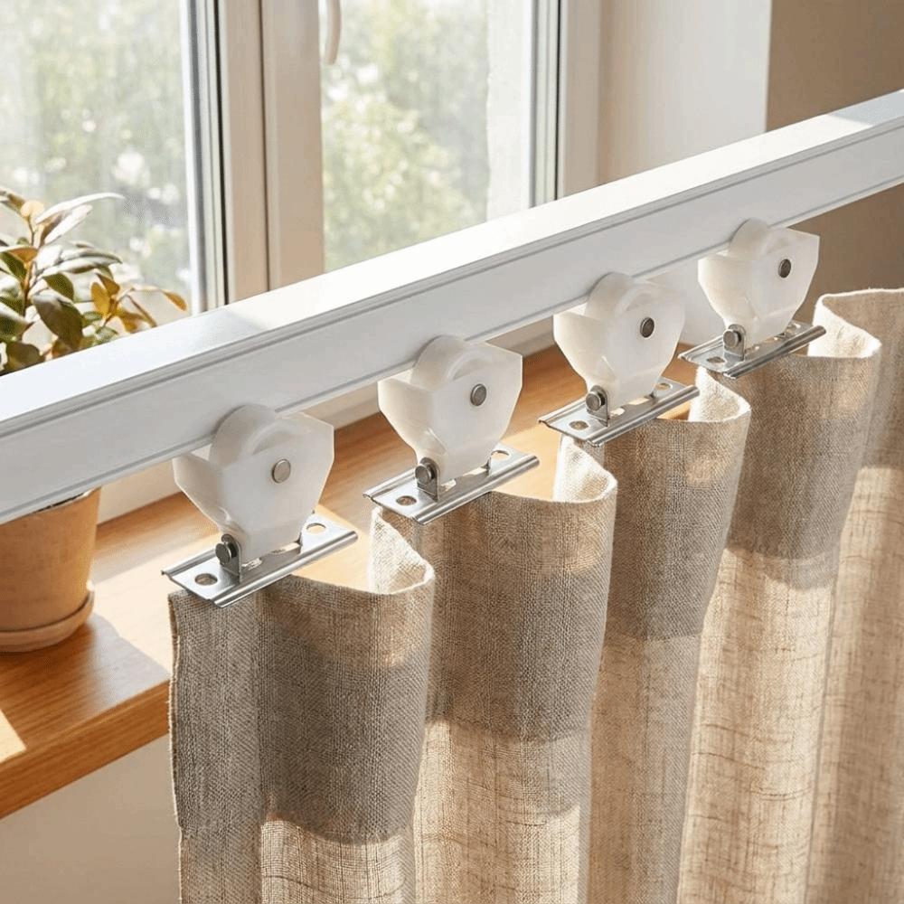 4pcs Smooth Sliding Roman Shades Hardware Easy Install Blinds Track Wheel Daily Use