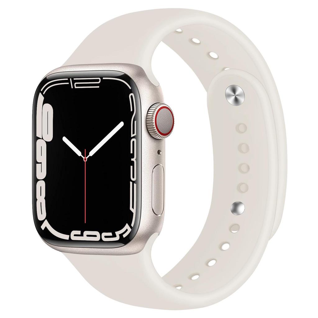 Совместимый силиконовый ремешок для Apple Watch S11 - Все серии, Универсальная двусоставная застежка-кнопка.