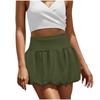 Ladies' Fashion Solid Color High Waist Skirt Double Layer Bubble Skirt Skirt