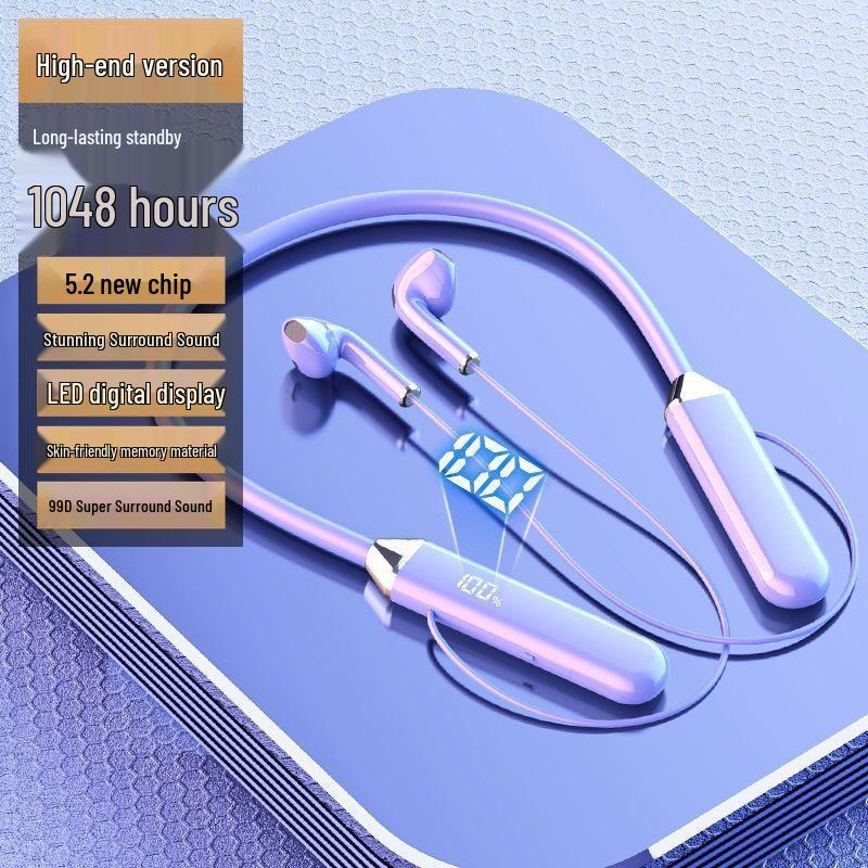 Спортивные Bluetooth-наушники с креплением на шею, долгим временем работы от аккумулятора и цифровым дисплеем