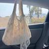 2025 Korean Style Floral Lace Canvas Tote - Women's Large Capacity Shoulder Bag for Commuting