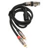 Разветвитель кабеля XLR Female на двойной RCA Male Y, позолоченный разъем XLR Female 3 Pin на двойной RCA Male стерео