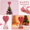 Love Heart Christmas Tree Topper Decoration Reusable 3D Spring Glitter Heart Xmas Tree Top Ornament Winter Holiday Party Supplies