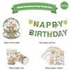 61Pcs Jungle Animal Disposable Tableware Set Paper Plate Cup Napkin Banner Kids Boy Forest Safari Theme Birthday Party Supplies