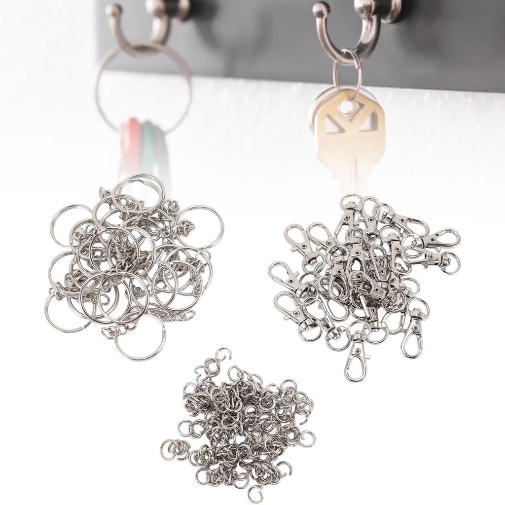 200 шт. набор брелоков цинковый сплав глянцевый серебряный портативный набор брелоков для подвешивания фотографий ожерелье Makin