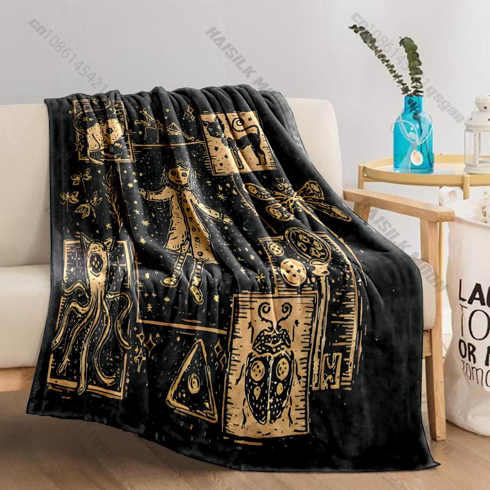 6 Sizes C-C0raline Print Blanket Warm Soft and Comfortable Home Travel Blanket Sofa Bedding Cover Blankets Gift for Friends Kids