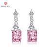 Роскошные женские цветные серьги с розовым бриллиантом и драгоценными камнями, подарок на свадьбу, помолвку и вечеринку