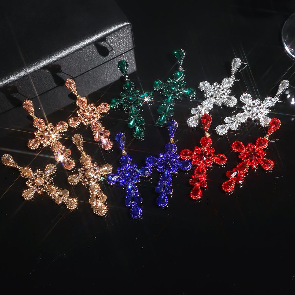 Премиальные модные серьги-крестики для женщин, блестящие модные серьги