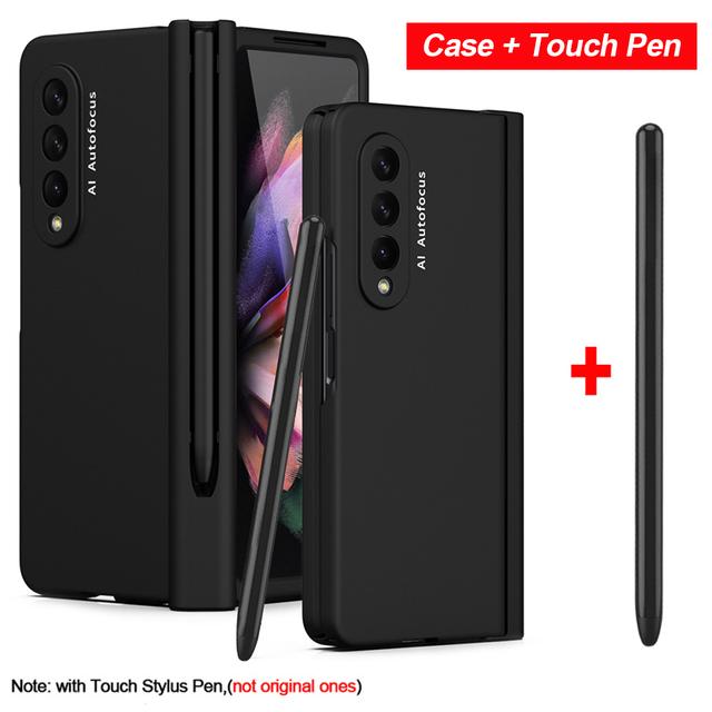 С шарниром для сенсорной ручки, полная защита, чехол для Samsung Galaxy Z Fold 4, 5 г, чехол с гнездом для ручки, стекло на переднем экране, Z Fold 4, крышка