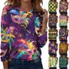 Long Sleeve Shirts For Women Cute Print Graphic Tees Blouses Casual Plus Size Basic Tops Pullover