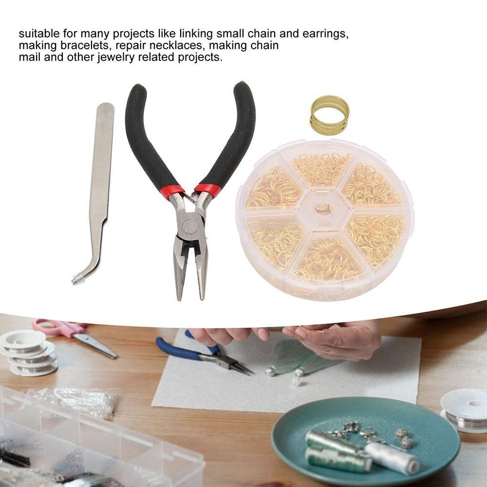 5pcs Gold Color Jewelry Making Rings Assorted Size Open Jump Rings Jumper Rings Bracelet Repairing