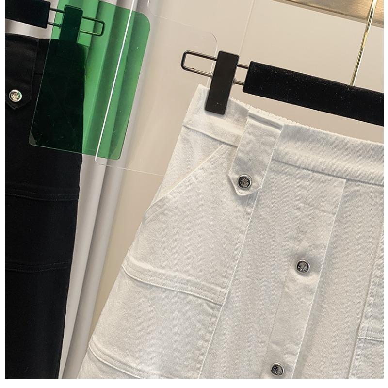DIMANAF 2025 Большие размеры Весна Джинсовые юбки Женская одежда Карманы Мода А-силуэт Джинсовая юбка Высокая талия Кнопка