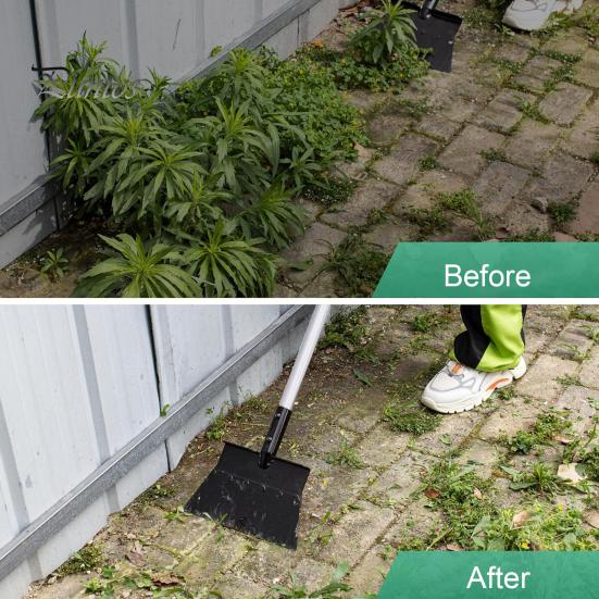 Скребок для льда на подъездной дорожке, плоская лопата со съемной длинной ручкой, прочная лопата для уборки, удаление сорняков для сада, тротуара, пола, льда, снега