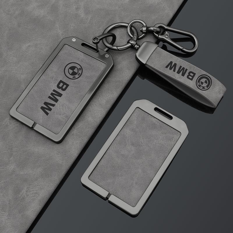 OEBX9 New Grey Leather Car Key Case Cover For BMW 1 3 5 7 8 Series X1 X3 X5 X6 X7 F30 G20 F34 F31 G30 G01 F15 I3 M4 535le Accessories