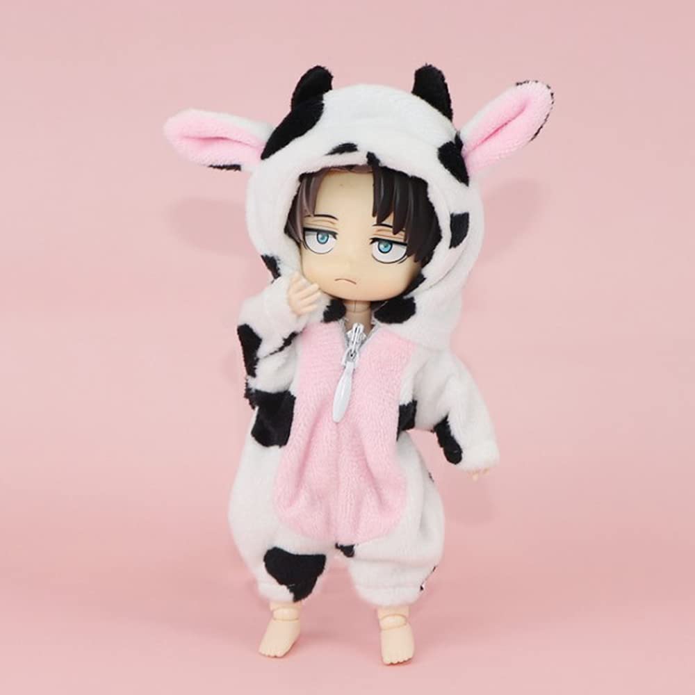 Niannyyhouse Одежда для Obitsu 11 Комбинезоны 112 Одежда для кукол BJD Одежда в виде животных Коровы Одежда для кукол Пижама Монстра Размер OB11 Наряд (белый+черный)