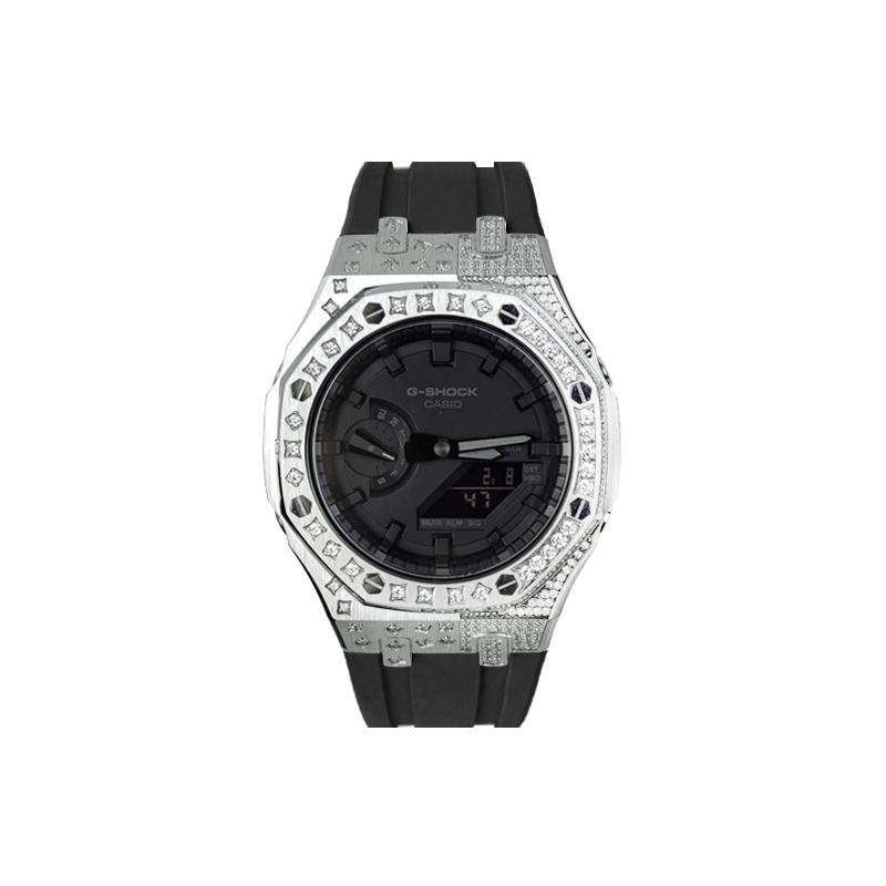 CASIO Unisex Liquid Crystal/Analog Dual Display Series 44mm Black Watch GA-2100-1A1--