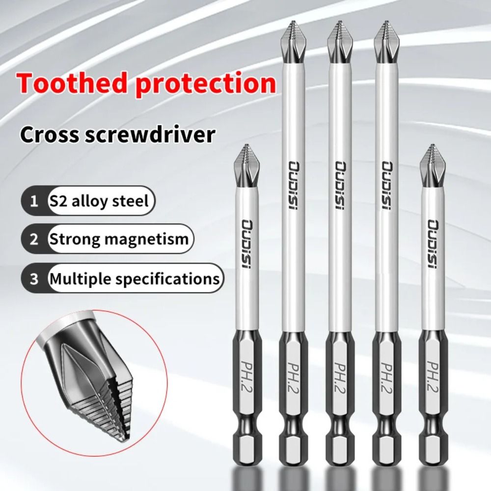 1/7pcs High Hardness Batch Head Anti Non-slip PH2 Screwdriver Bits Cross Bit  Power Hand Tools
