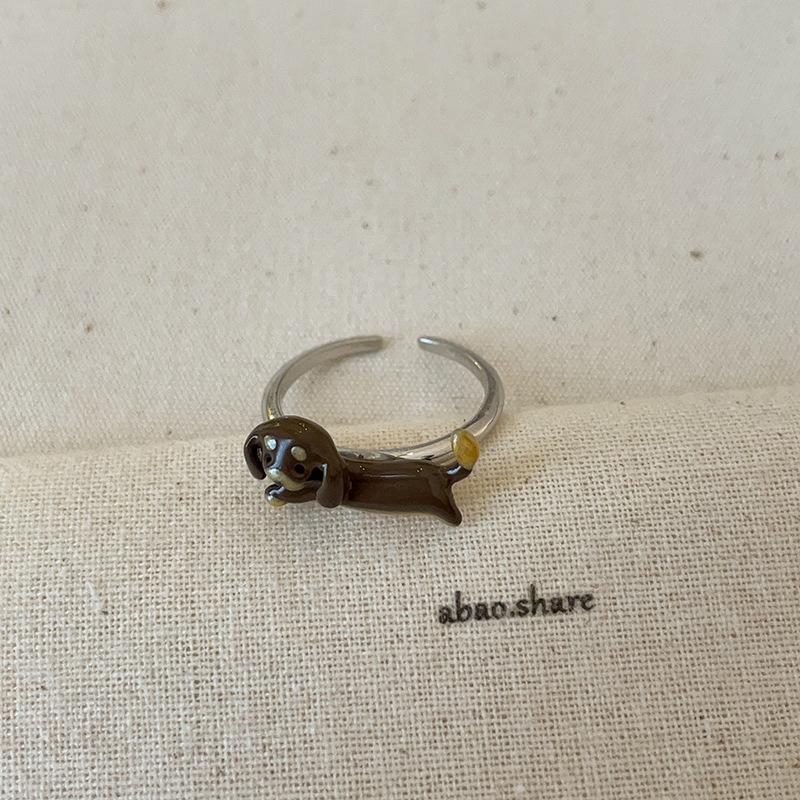 Ожерелье с изображением мультяшной таксы, серьги-гвоздики, коллекция, женская, милая, изысканная, модная, универсальная, цепочка на шею, цепочка на свитер