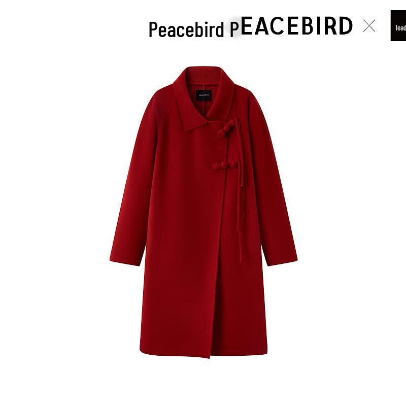 Женское двустороннее шерстяное пальто PEACEBIRD в новом китайском стиле
